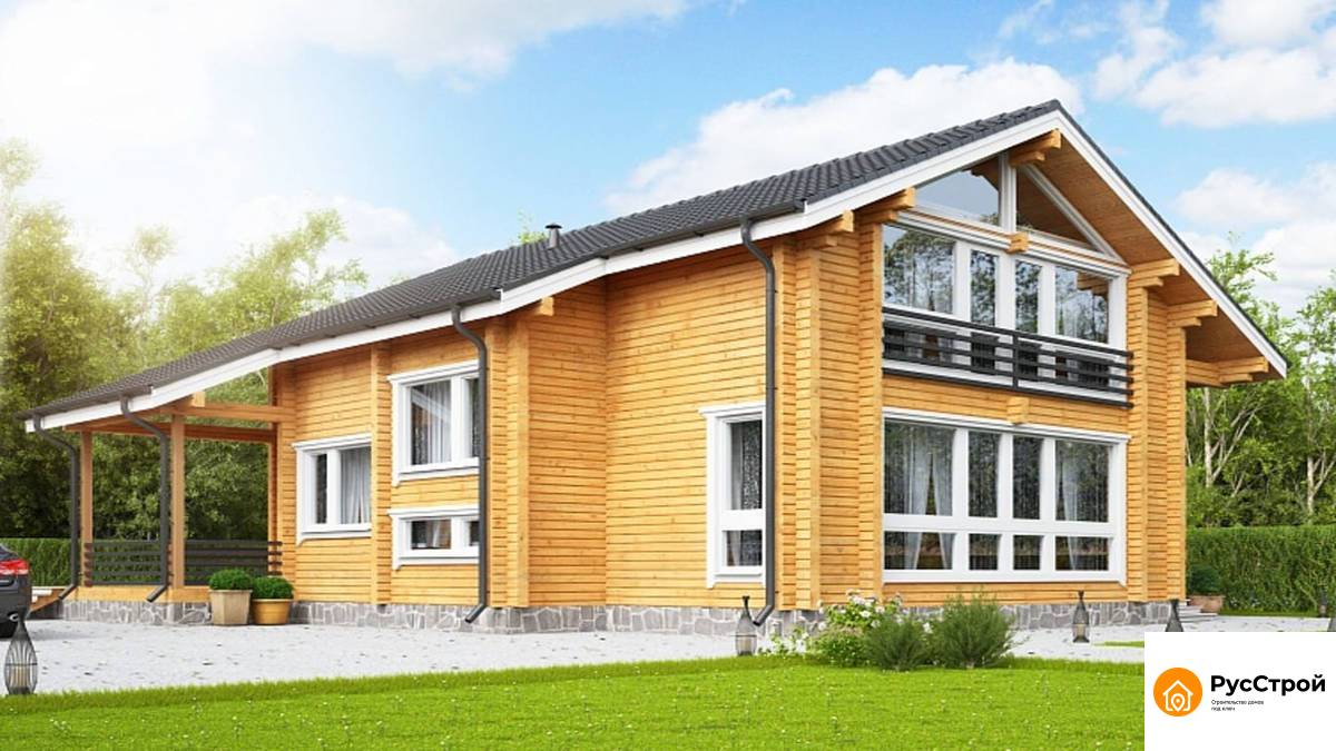 Двухэтажный дом из профильного бруса 265 м²